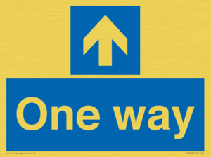 One way with up directional arrow